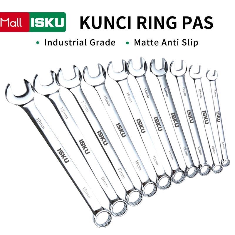 ISKU kunci ring pas set Pas 8-24mm Set 11 pcs Kunci ring pas Set Tools
