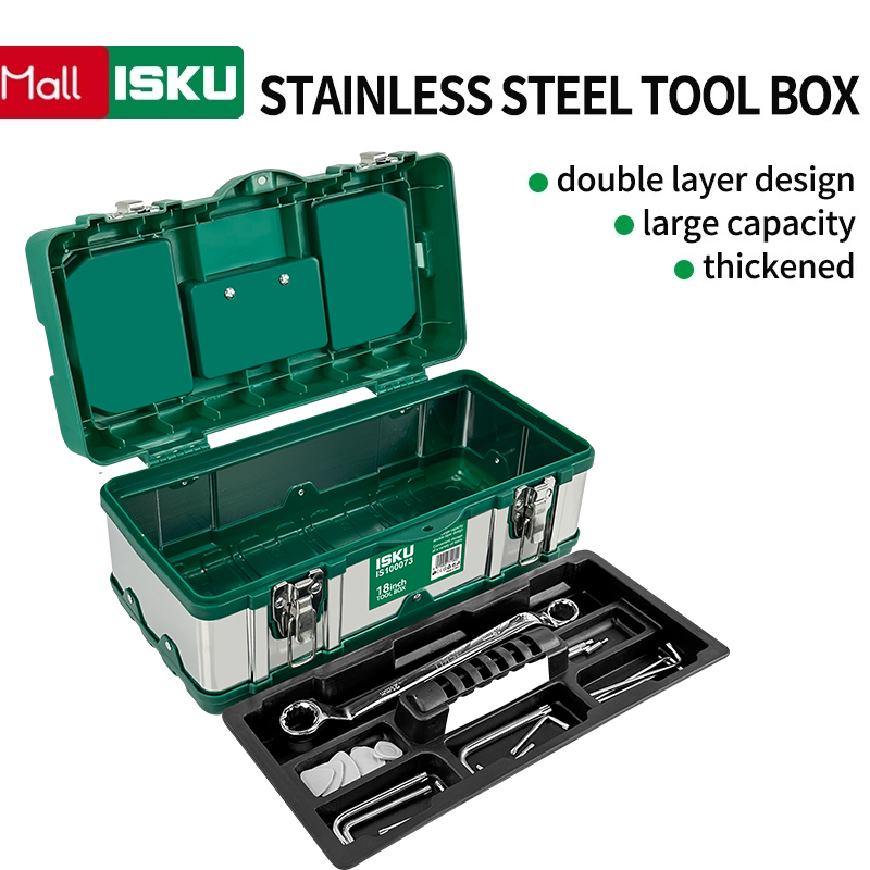 ISKU Tool Box Besar 17/19 Inch Bahan PP Toolbox Kotak Peralatan Perkakas/kotak perkakas