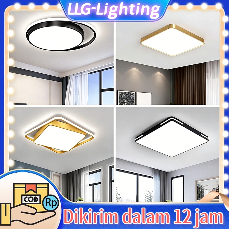 Lampu Plafon LED Ruang Tamu Lampu Hias Ruang Tamu Modern Terang 48W Lampu Plafon Rumah Minimalis Mur