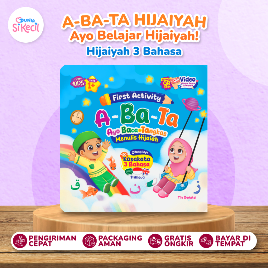 Buku Hijaiyah Anak 3 Bahasa Belajar Membaca & Menulis Huruf Hijaiyah PAUD TK + QR Audio Buku Iqro An