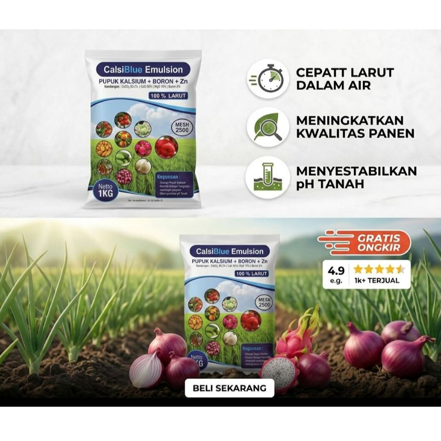 [CalsiBlue Emulsion] Pupuk Kalsium + Boron + Zn 1 Kg