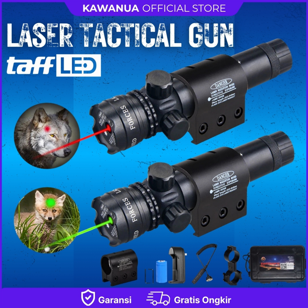 KS COD Laser Tembak Scope Senapann Angin Nyala Hijau dan Merah Jarak Jauh Siang Malam Laser Tactical