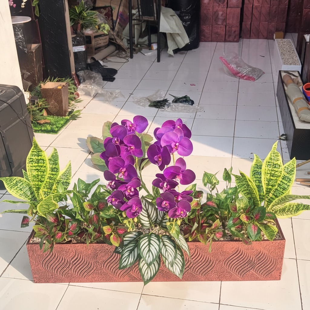 Partisi Cafe Bunga Pot Partisi Bunga Hiasan Dekorasi Rumah Tanaman Hias Pembatas Penyekat Ruangan Bu