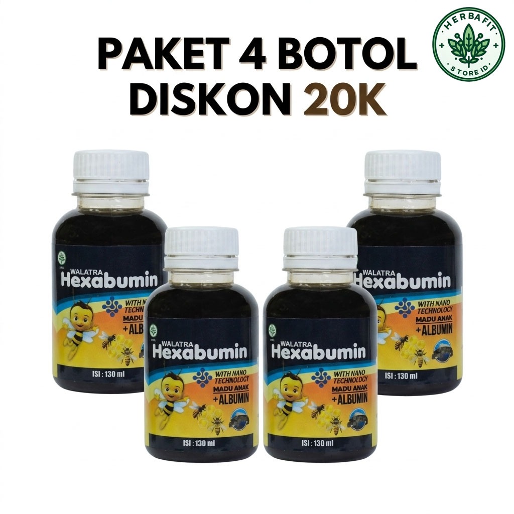 Herbafit Store ID - Paket 4 Botol Walatra Hexabumin Asli Original