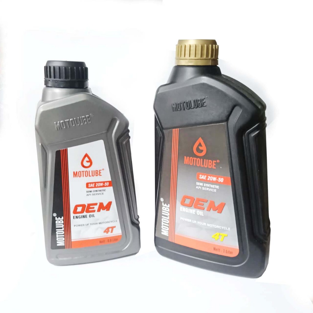 Oli Oil Mesin OEM Motolube SAE 20W - 50 Semi Syntetic 1 Liter 0.8 Litre