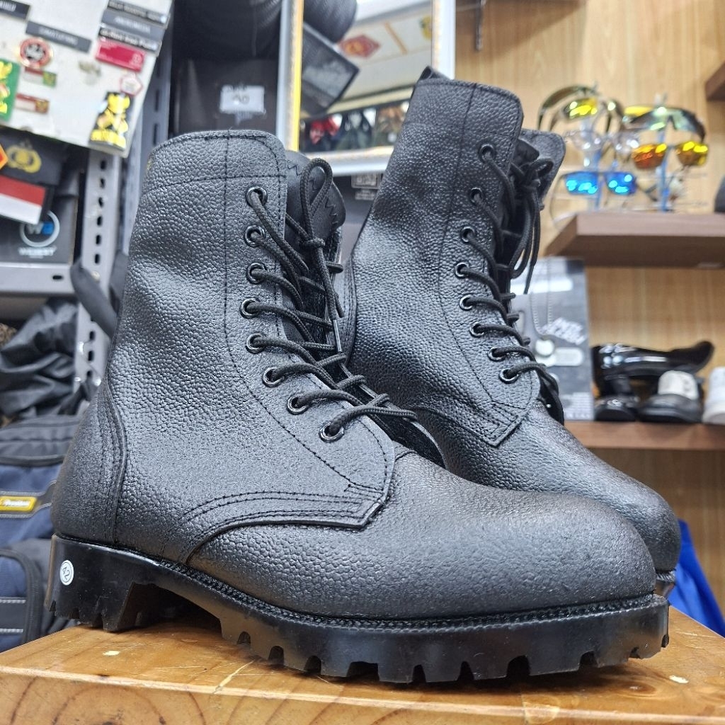 Sepatu PDL Radial Molding Kulit Jeruk Premium Jatah - Anti Slip & Kuat - Sepatu Boot Dinas TNI POLRI