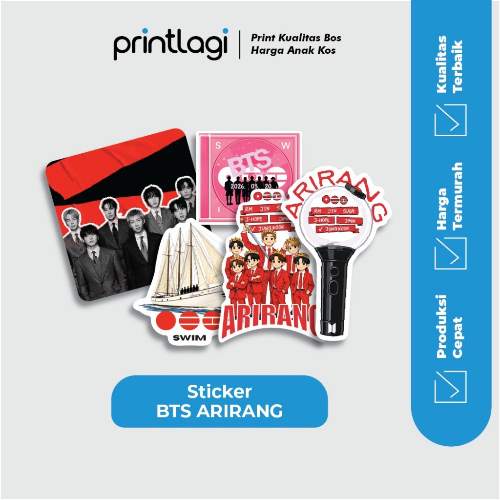 Sticker BTS Pack 60pcs Waterproof Vinyl | Stiker KPOP Aesthetic untuk HP, Laptop, Journal | Freebies