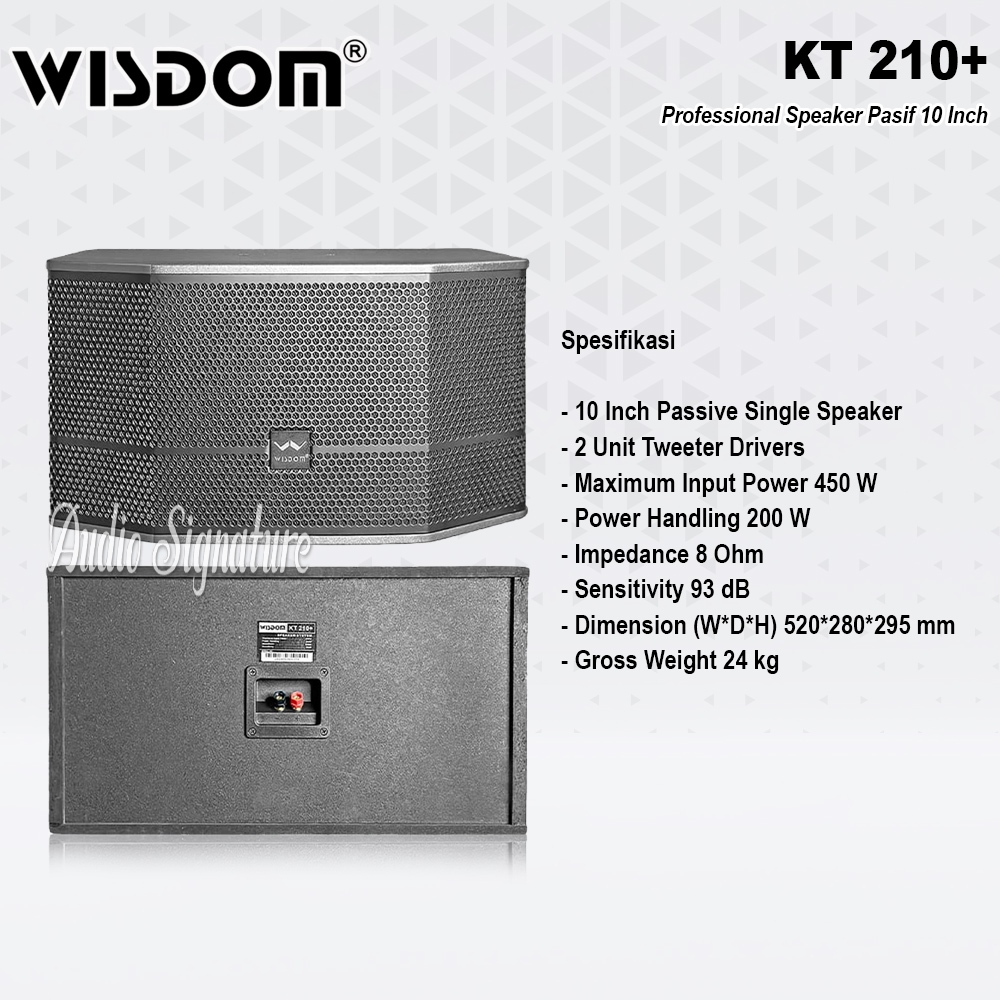 Speaker Pasif Gantung 10 Inch WISDOM KT210 + | KT 210+ | KT 210 + Original 450W
