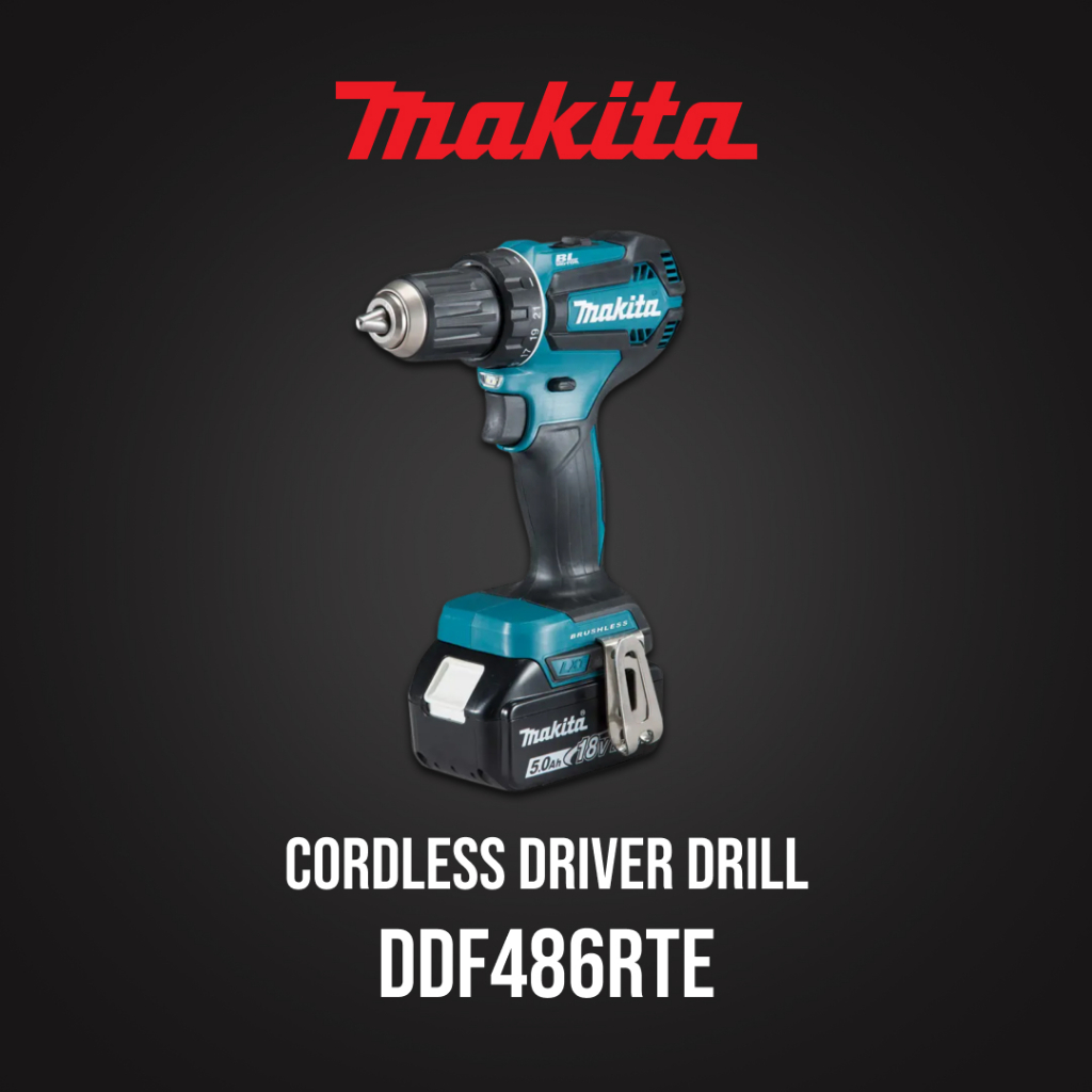 MAKITA DDF486RTE DrilL Driver Cordless 18V Mesin Bor Makita Ddf486rte