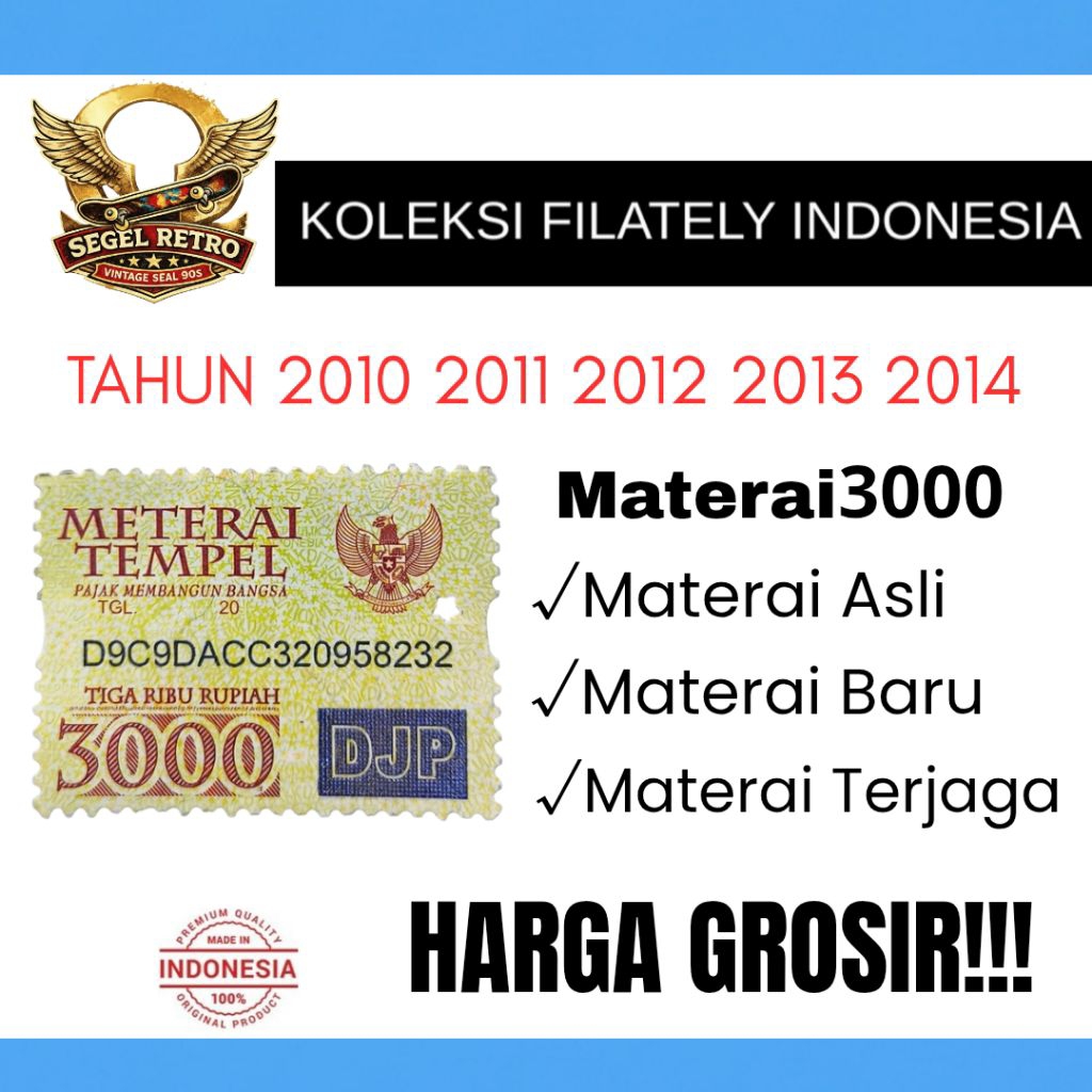 MATERAI 3000 TAHUN 2010 2011 2012 2013 2014 (NEW/BARU)