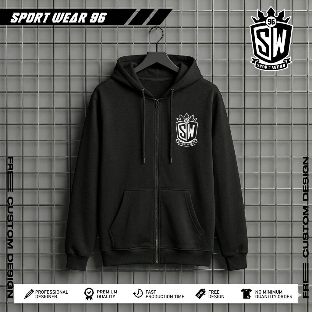 Hoodie Zipper Sport Wear 96 - Hoodie Custom