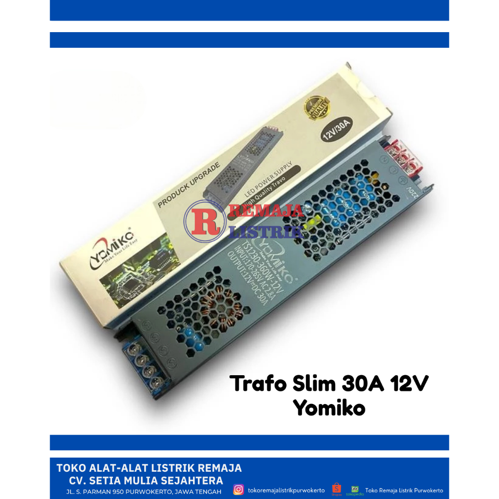 Adaptor Power Supply Trafo Slim 30A 12V Yomiko