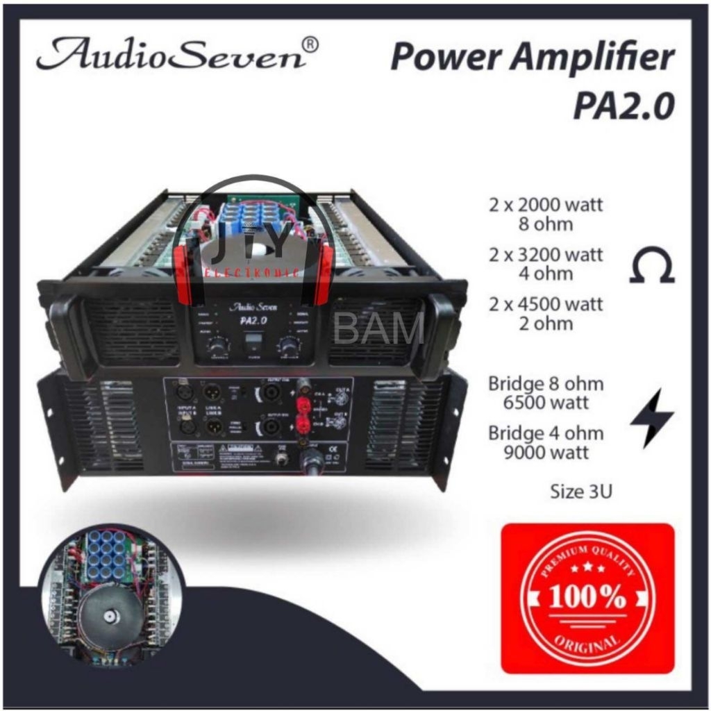 Power Amplifier 2 Channel AUDIO SEVEN PA 2.0