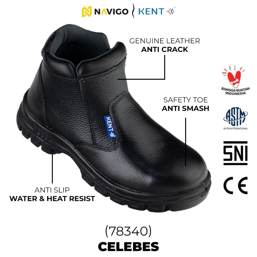 Sepatu Safety Shoes Kent Celebes 78340 Original Sepatu Safety Boots Pria Berkualitas