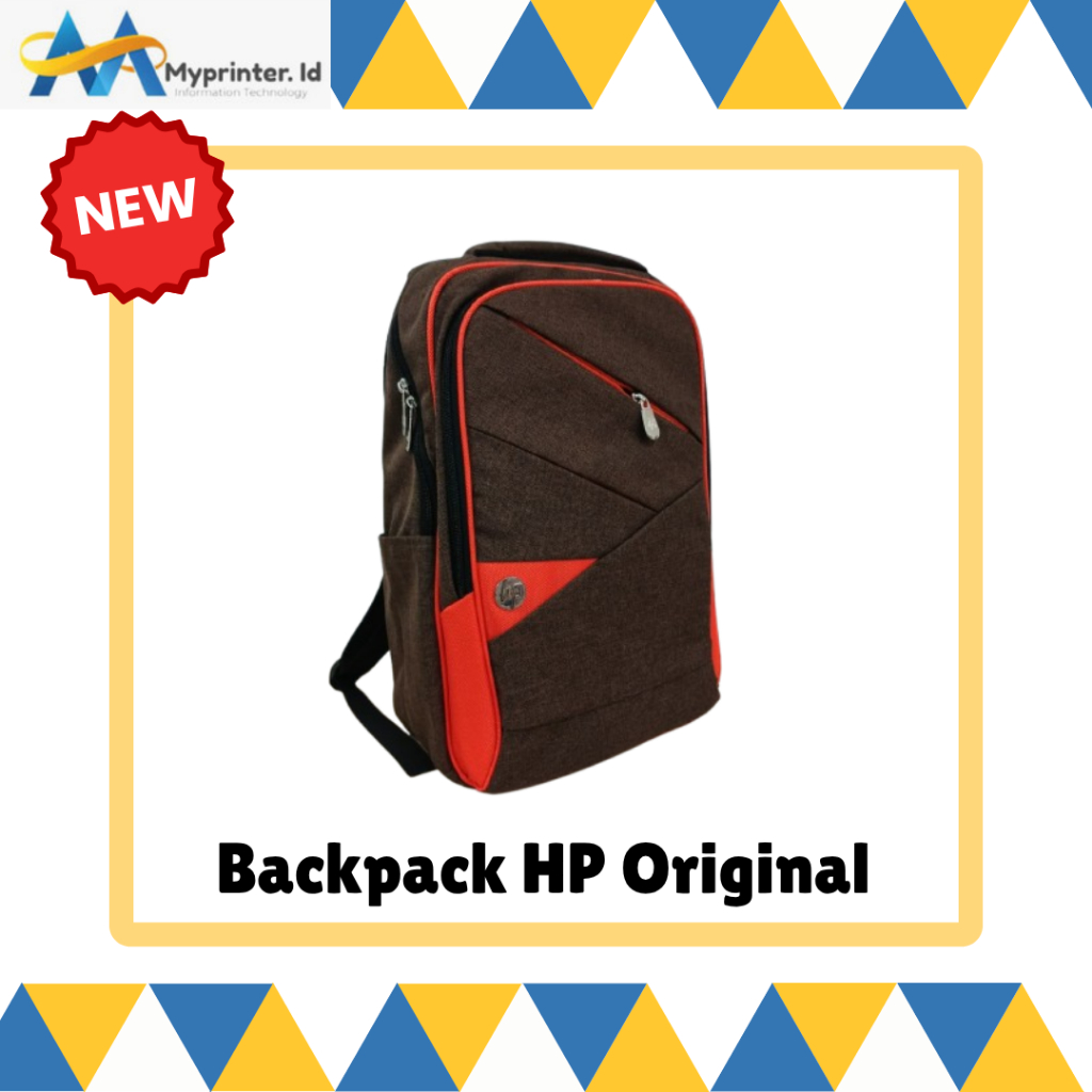 [SPORTY] Tas Ransel Laptop HP Original - Brown Orange Edition