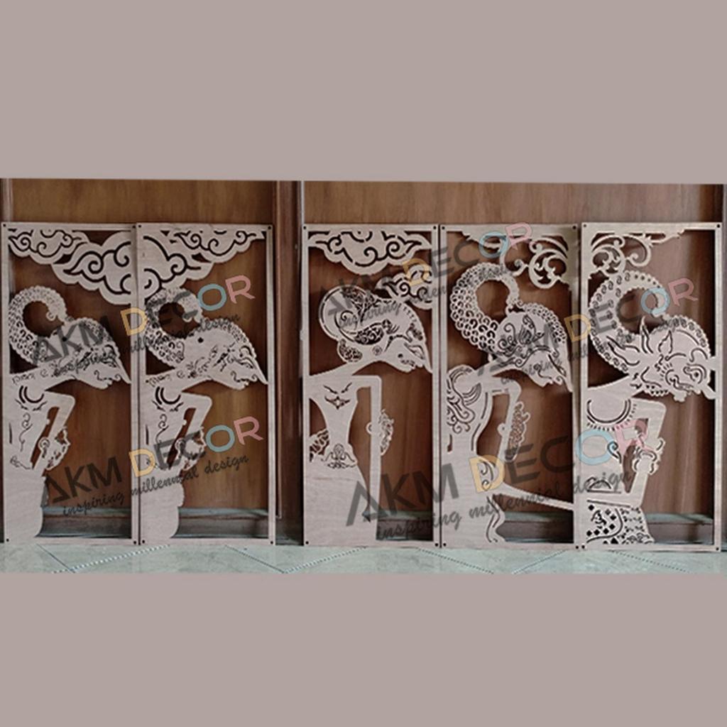 Hiasan dinding wayang pandawa lima