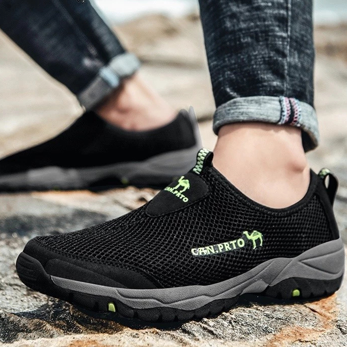 Sepatu Hiking Tanpa Tali Pria Casual 36