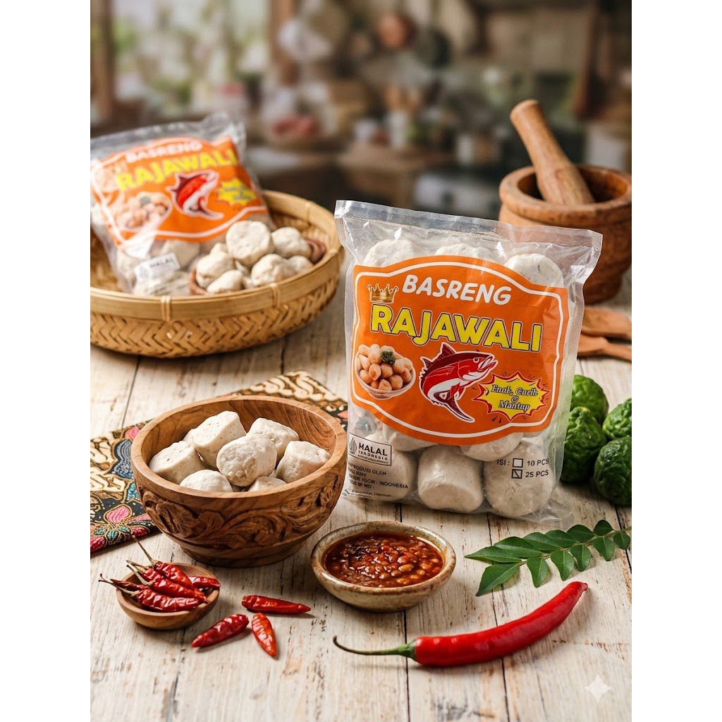Basreng mentah merk rajawali isi 10pcs baso goreng basreng putih