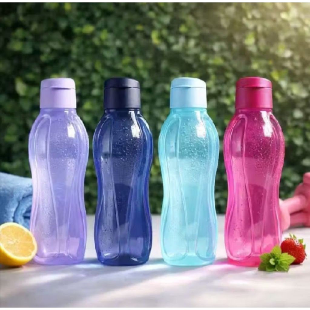 Tupperware Eco Botol 1L tutup Flip dan tutup Ulir (1)