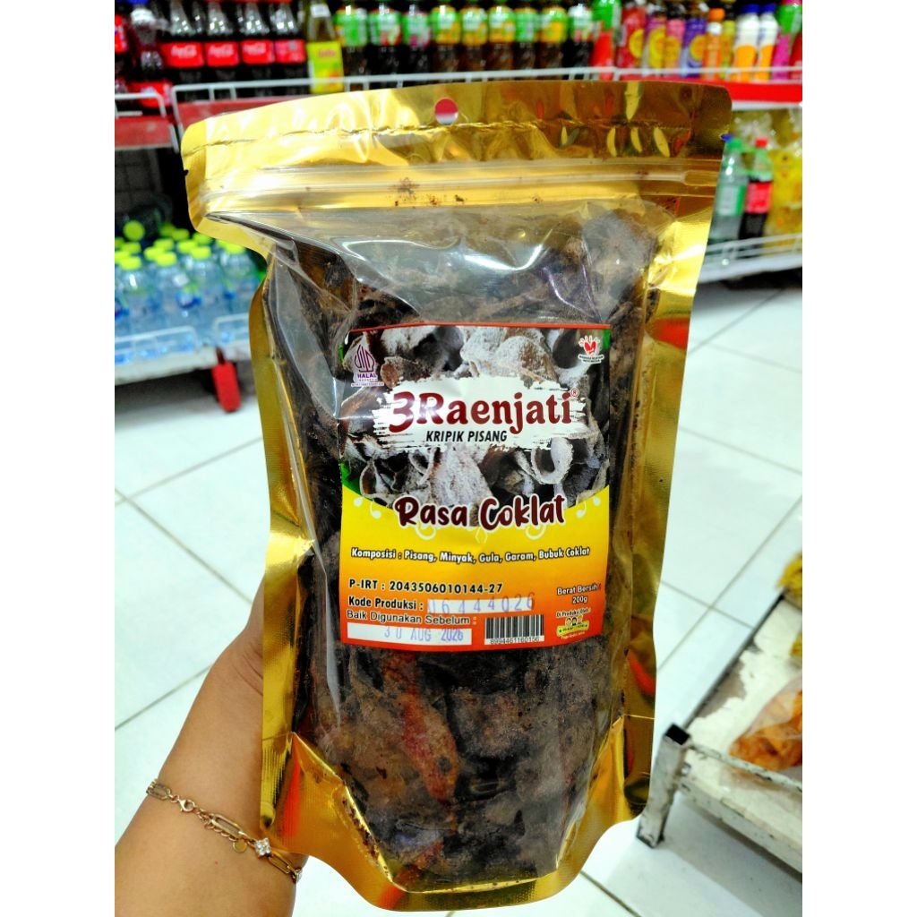 Kripik Pisang Coklat Raenjati|kripik pisang rasa coklat