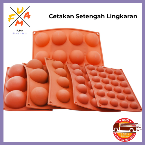FM Cetakan Cokelat Setengah Bulat 6 Lubang 15 Lubang 24 Lubang / Cetakan Coklat Setengah Lingkaran