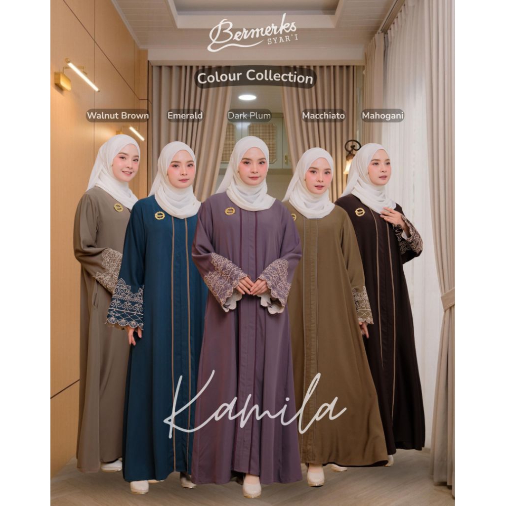 Gamis mewah syari bermerks KAMILA SERIES BORDIR