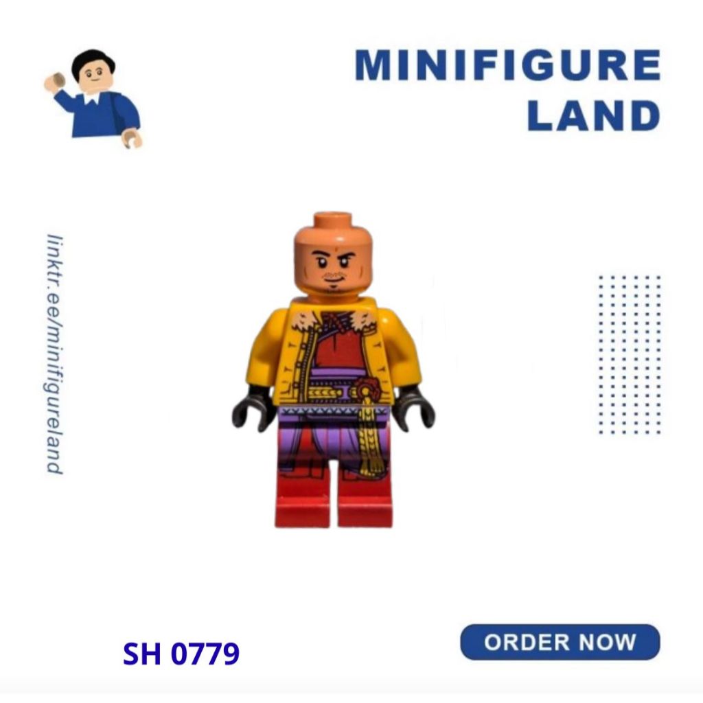 Lego Minifigure - sh0779 - Wong - Bright Light Orange Parka (NO HAIR)