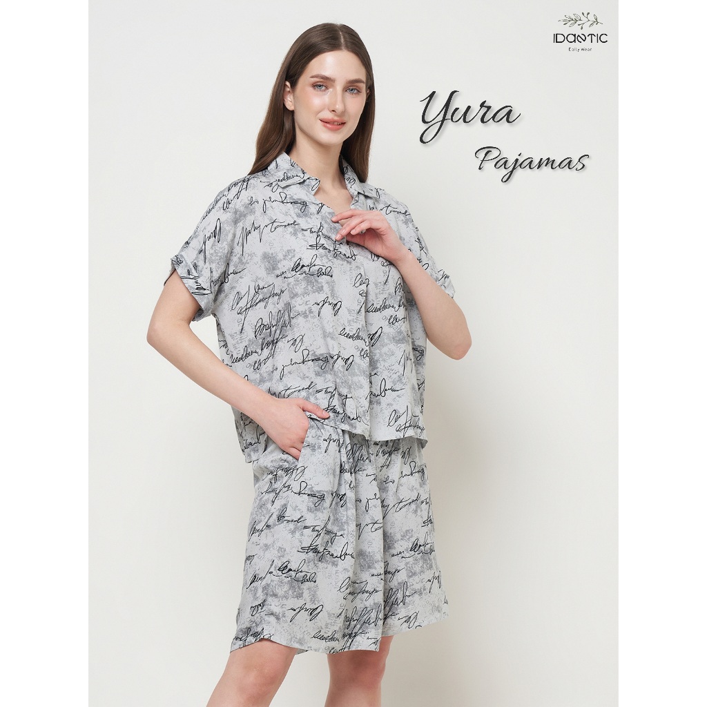 IDANTIC - Yura Short Pajamas - OneSet Piyama Wanita Celana Pendek - Baju Santai Wanita Bahan Rayon P