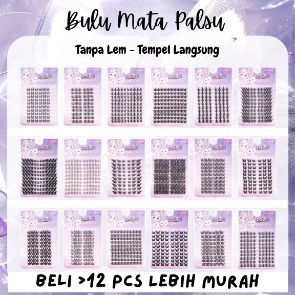 80-120 PCS LANGSUNG TEMPEL Bulu Mata Palsu TANPA LEM - Eyelash Extension - Bulumata Individual Lash-
