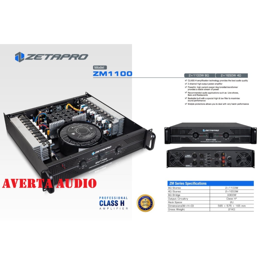 ZETAPRO POWER AMPLIFIER ZM1100 / Power Ampli Zetapro ZM 1100 / Zetapro Original