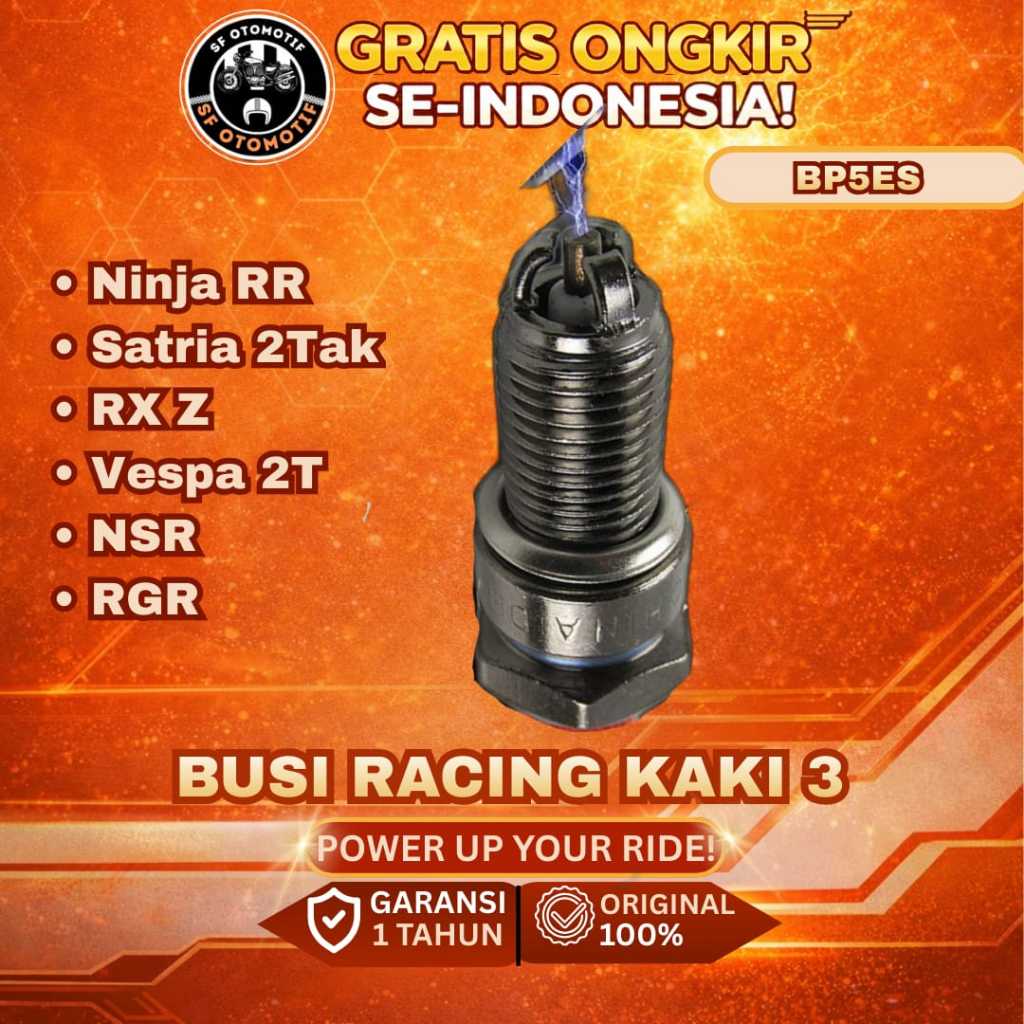 BUSI RACING KAKI 3 NINJA 2TAK, SATRIA 2TAK, NSR, RGR, VESPA DRAT PANJANG - BUSI RACING KAKI 3 MOTOR 