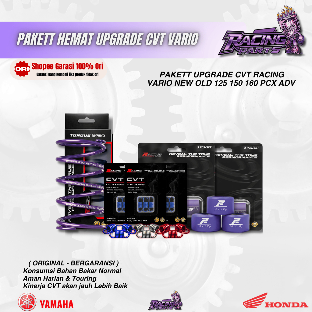 Paket Upgrade CVT Akselerasi Racing Vario 150 Vario 160 PCX 150 PCX 160 Roller Racing Per CVT Sentri
