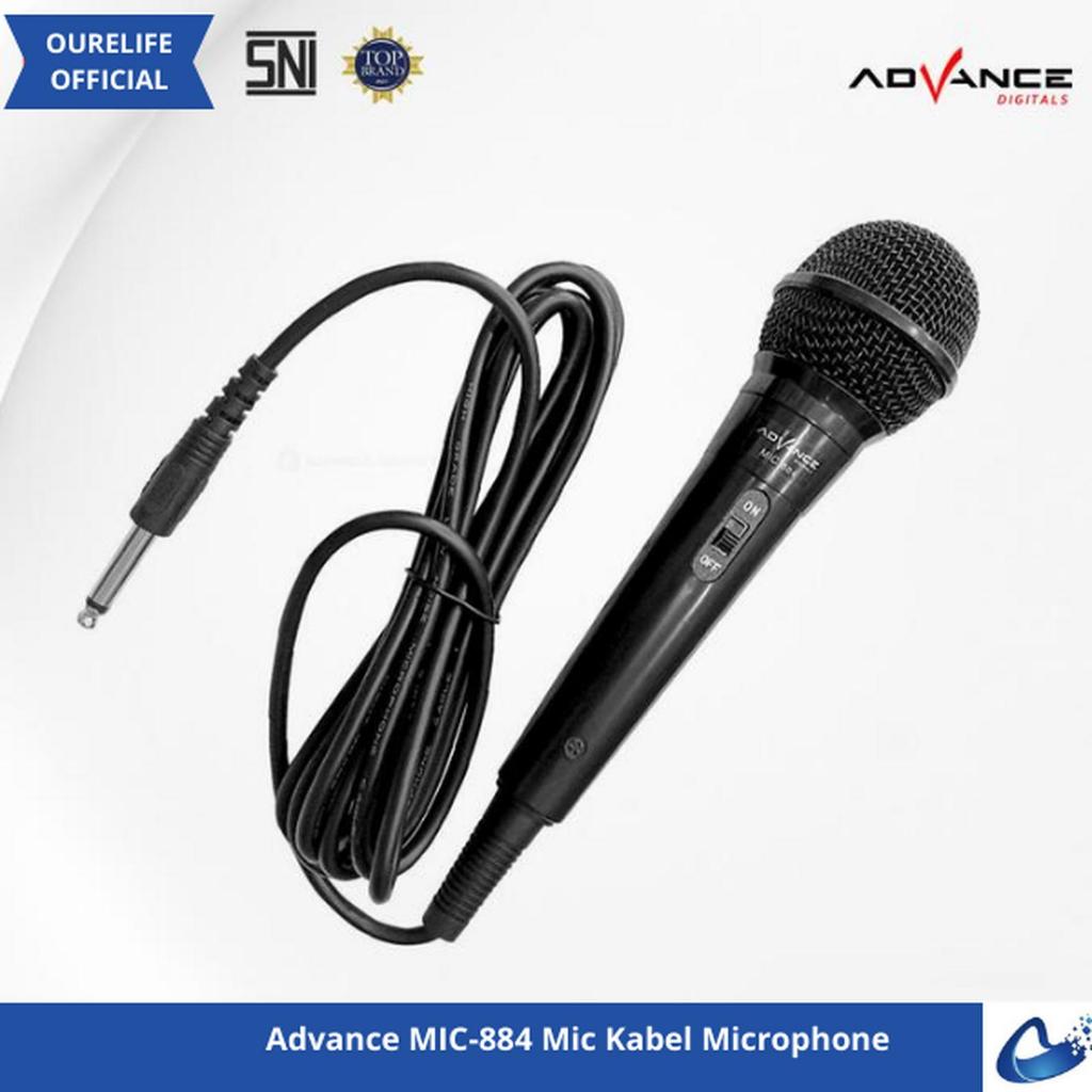 Advance MIC-884 Mikrofon Kabel Karaoke Cardioid ABS Jack 6.5mm 3M Indoor Outdoor