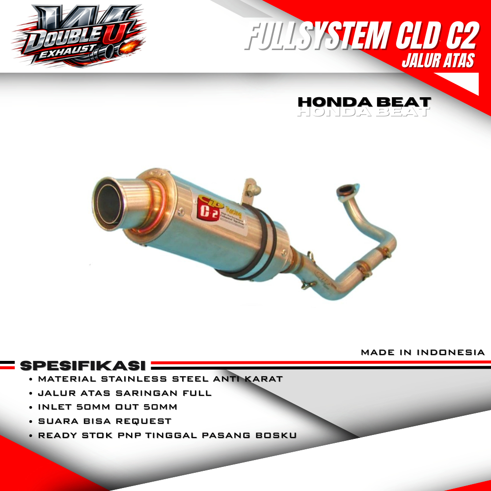 knalpot racing cld c2 bulat atas beat fi esp karbu