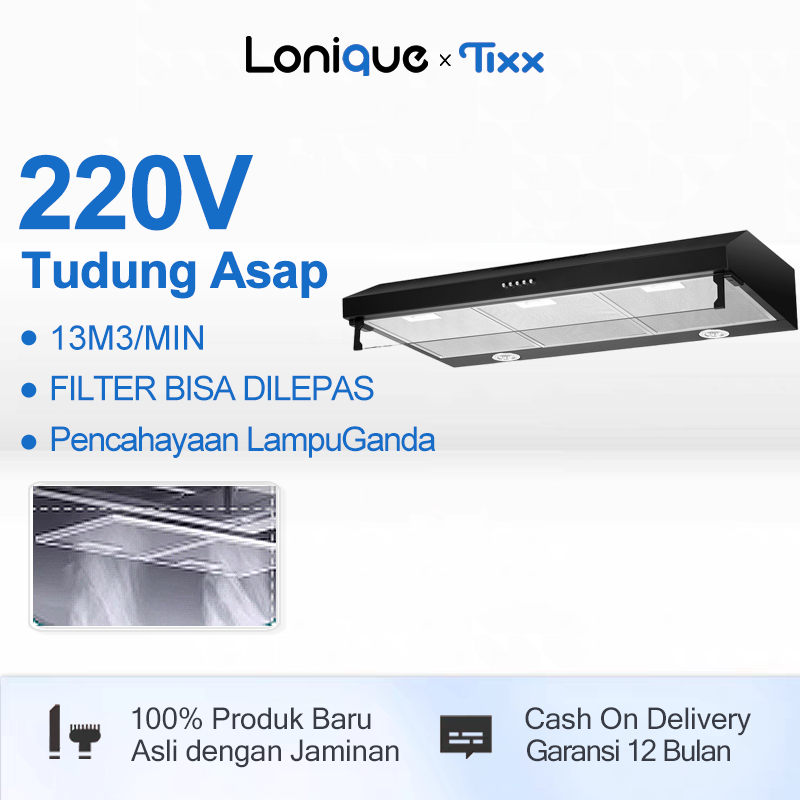 TIXX hood cookerhood  60cm 90cm penghisap asap dapur slim