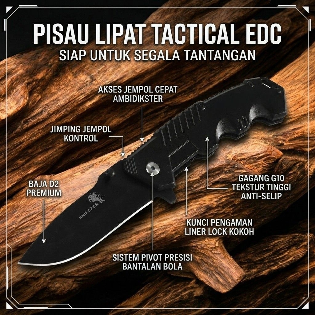 PEGASI Pisau Lipat Tactical Folding Knife Survival Camping