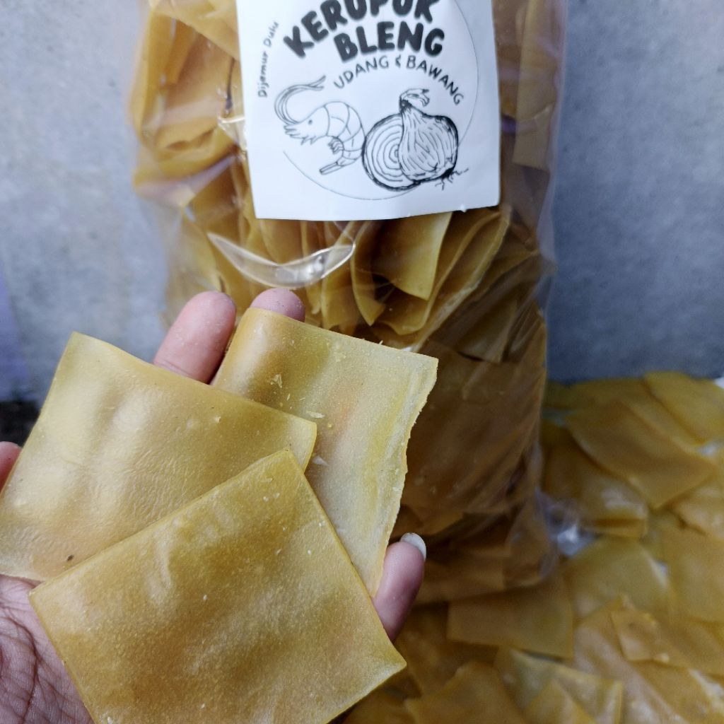 1kg Kerupuk Bleng Mentah - Kerupuk Bawang udang Original Banyuwangi