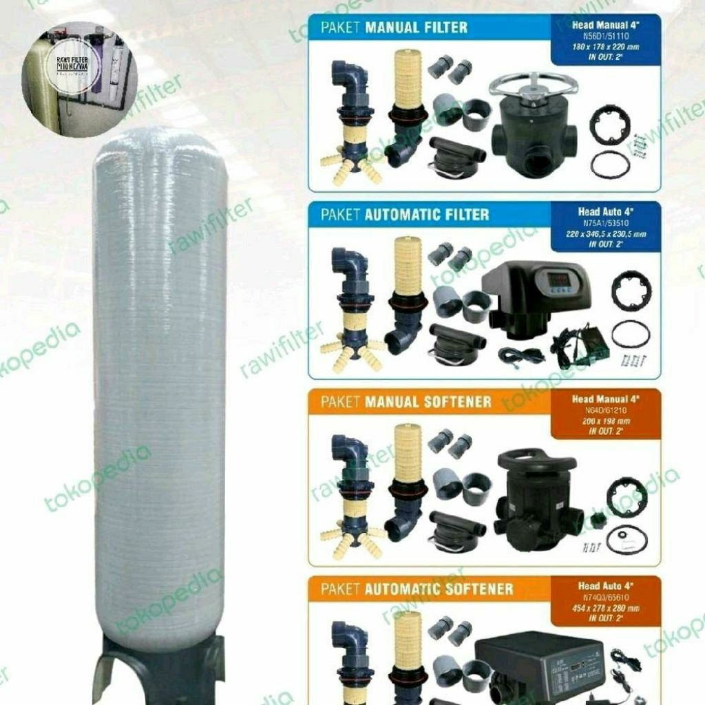 Tabung Filter Air EFERPE 1665 T&B 4" flow rate 4m3/jam TABUNG FILTER AIR