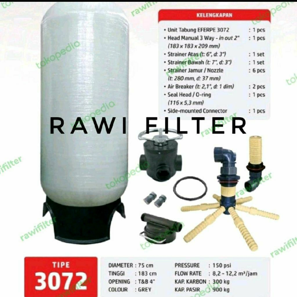 TABUNG FRP 3072 TABUNG FILTER AIR 12m3/jam