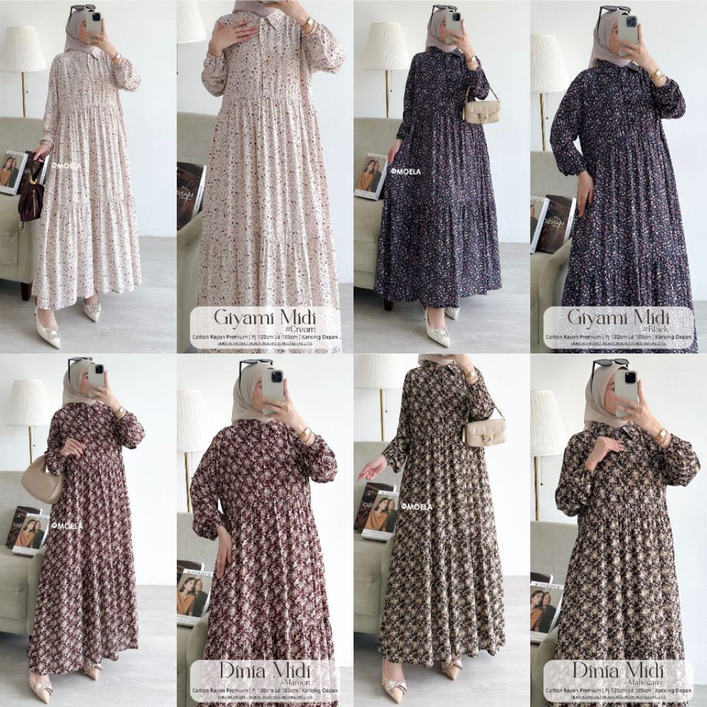Moela Berlabel Dinia Giyami Dress Gamis Jumbo Allsize Busui Premium Catton Rayon Original