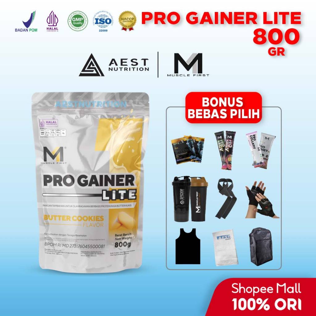 Muscle First Pro Gainer Lite 800gr - Susu Mass Gain Tinggi Kalori & Protein