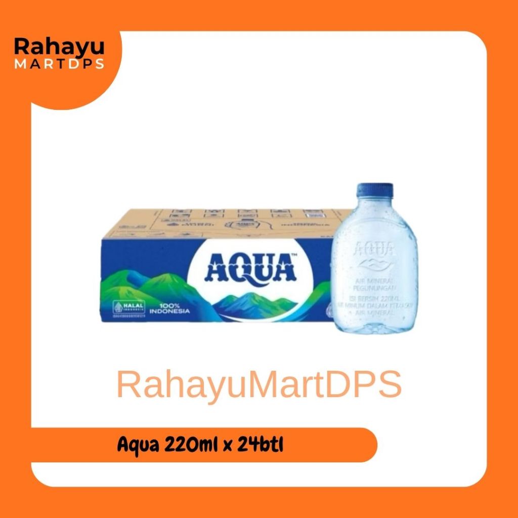 Air Mineral AQUA Botol Mini 220ml 24 Botol