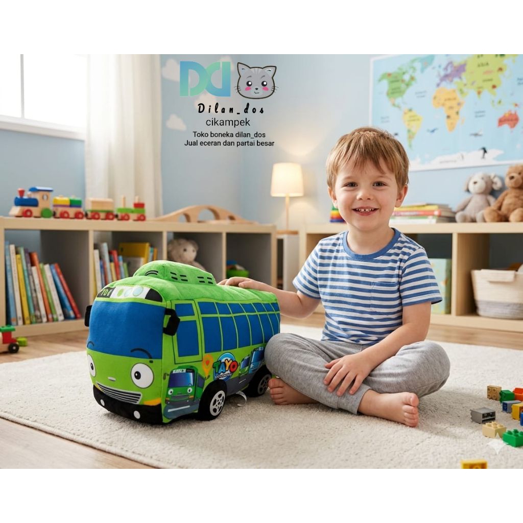 Boneka Tayo karakter Boneka Bus tayo size XXL 30 cm