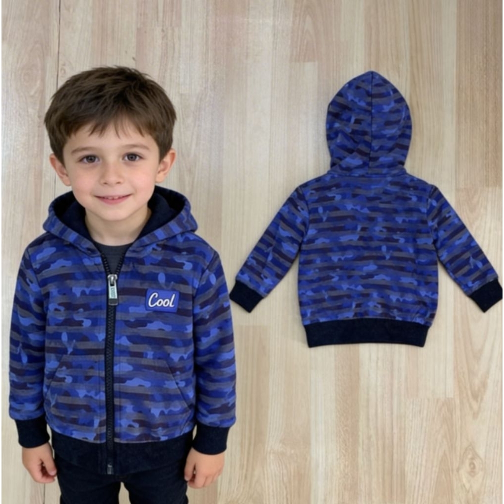 jaket anak laki cool baby loreng Zipper