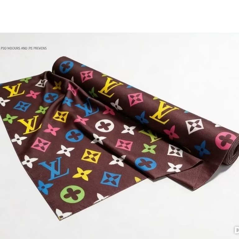 Kain Sprei katun motif LV Coklat L 2,4m.