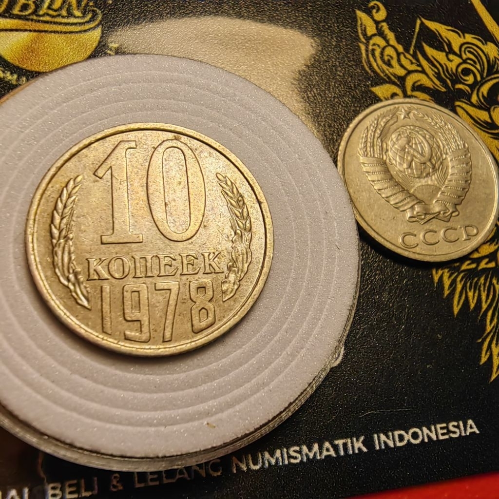 koleksi 10 kopek rusia tahun tua asli sudah di kemas pelindung koin