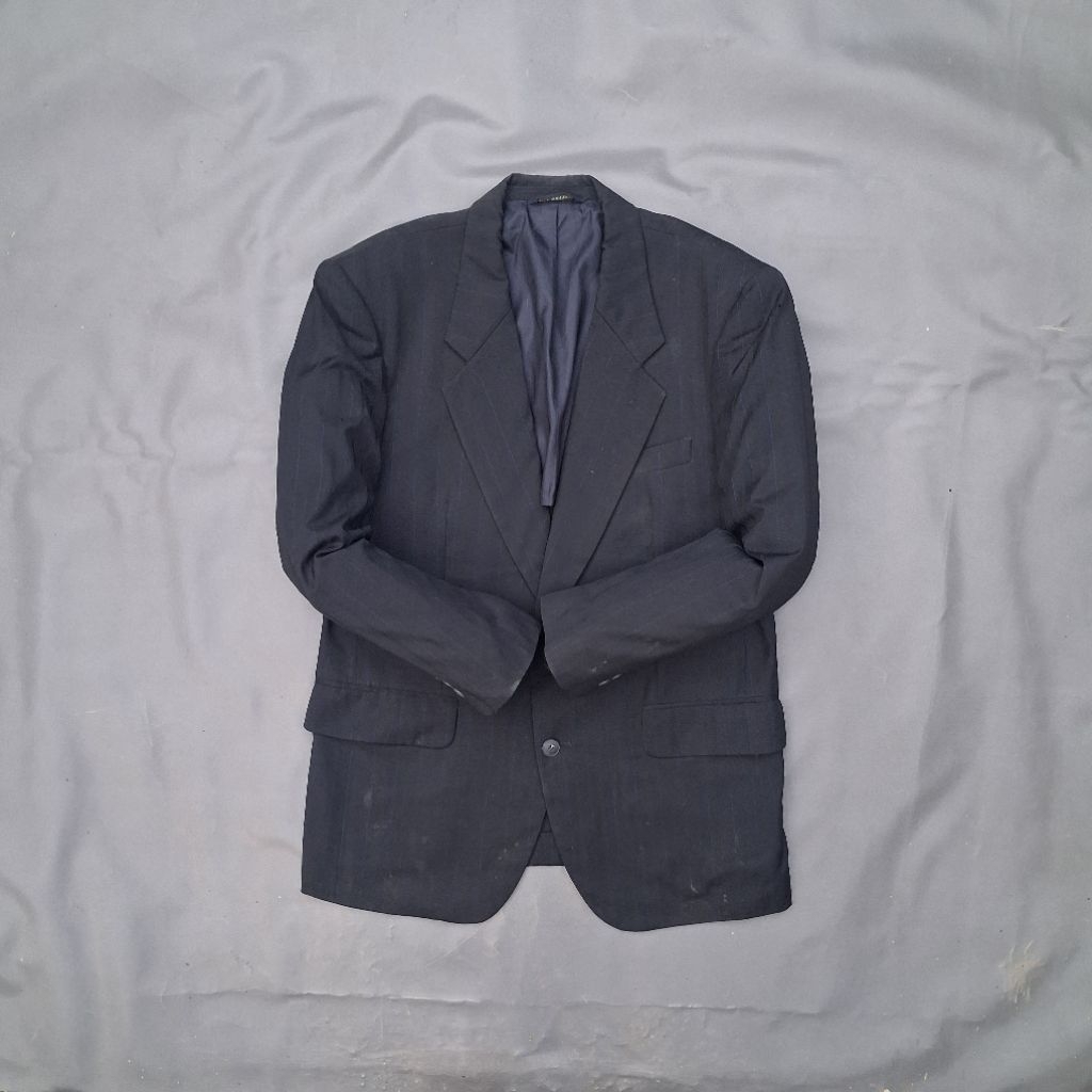 L64/Nino C/size L/jas hitam motif garis /blazer hitam formal/jas pria murah