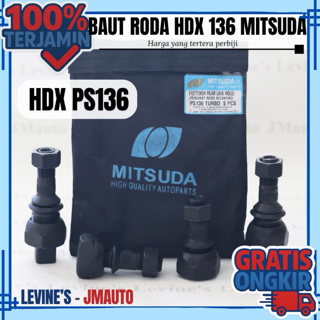 Baut roda HDX MITSUDA / Baut roda canter HDX original Mitsuda / Hub bolt PS136 / Baut roda 136PS / B