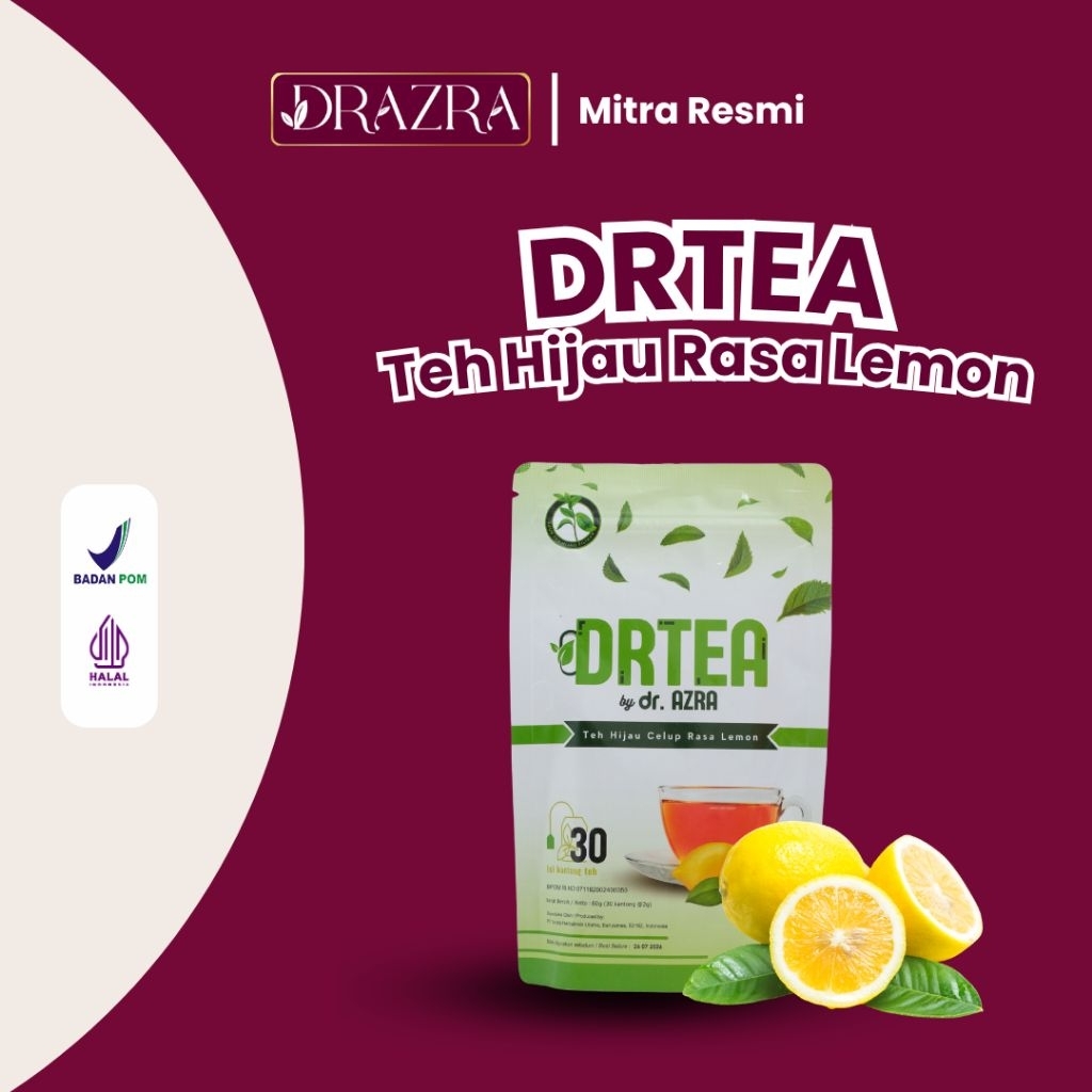 Teh Hijau Celup Rasa Lemon 30 Tea Bags DRTEA by DRAZRA