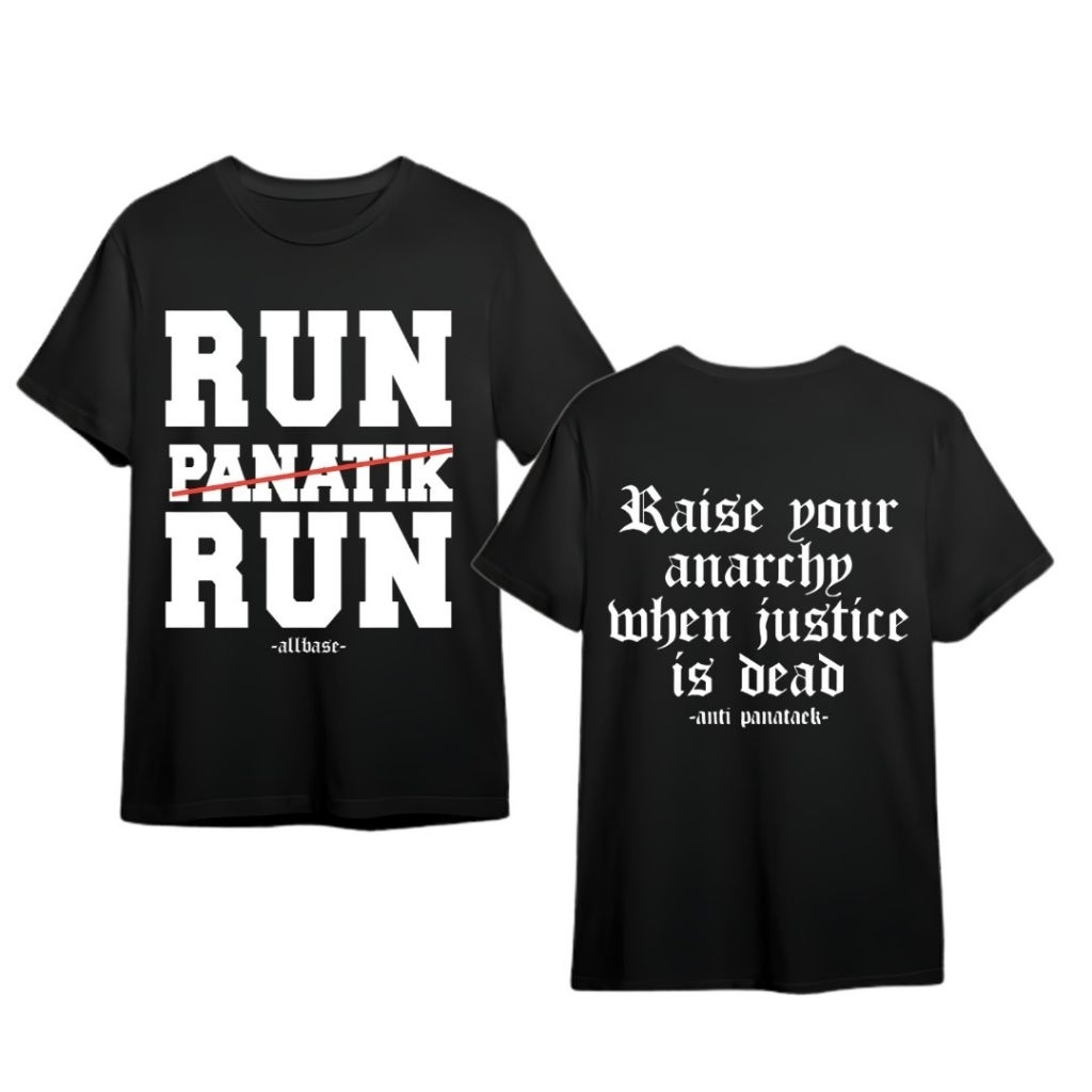 Promo Kaos RUN Panatik RUN Pria Wanita Cotton Combed Murah Tebal Halus